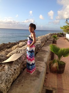 Enjoying the view from Speightown boardwalk, Barbados.