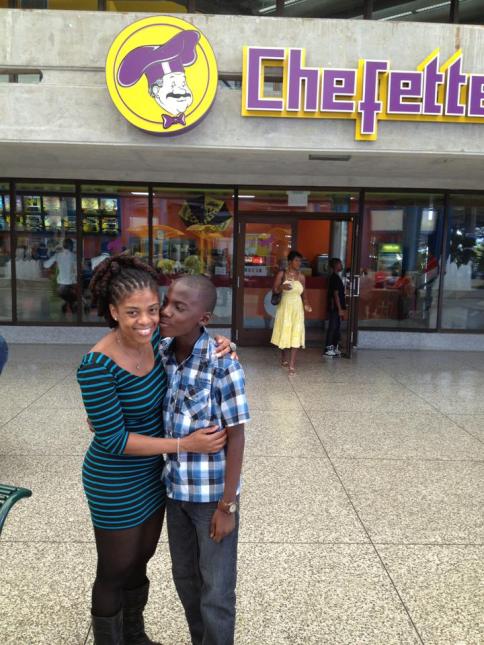At Grantley Adams International Airport, Barbados 2013 getting goodbye kisses from my nephew Nicholai before I returned to NYC.