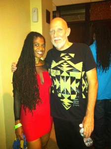 Me with Bajan musiciaan and humanitarian John Roett, the man who organized the George Jones benefit show.