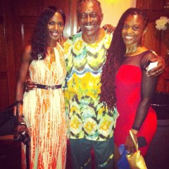 Mighty Gabby and his daughter Julia Benn after his performance.